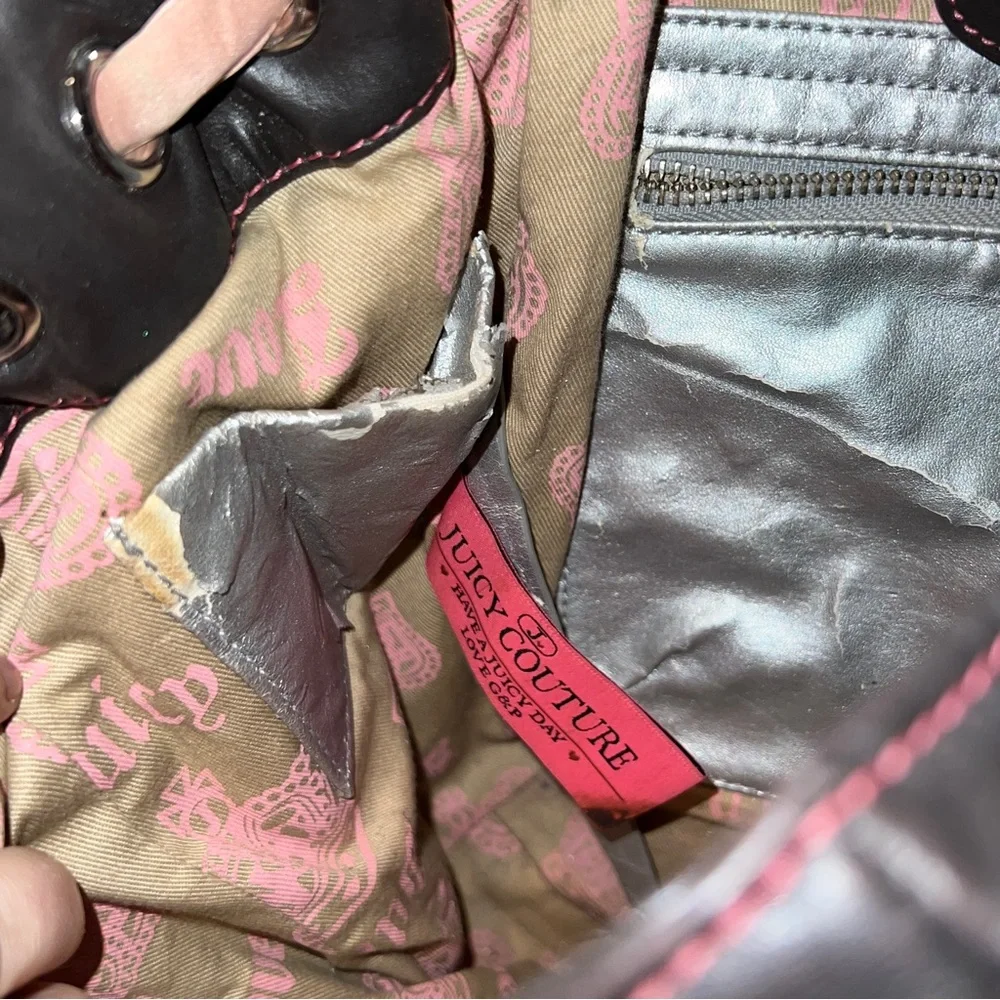Vintage Pink Juicy Couture Tote Bag Handbag Purse Velour Y2K Daydreamer - Picture 10 of 13